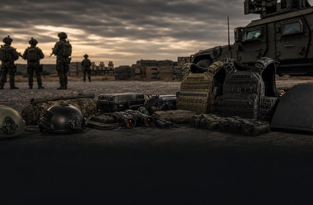 Military and defense protective equipment scene